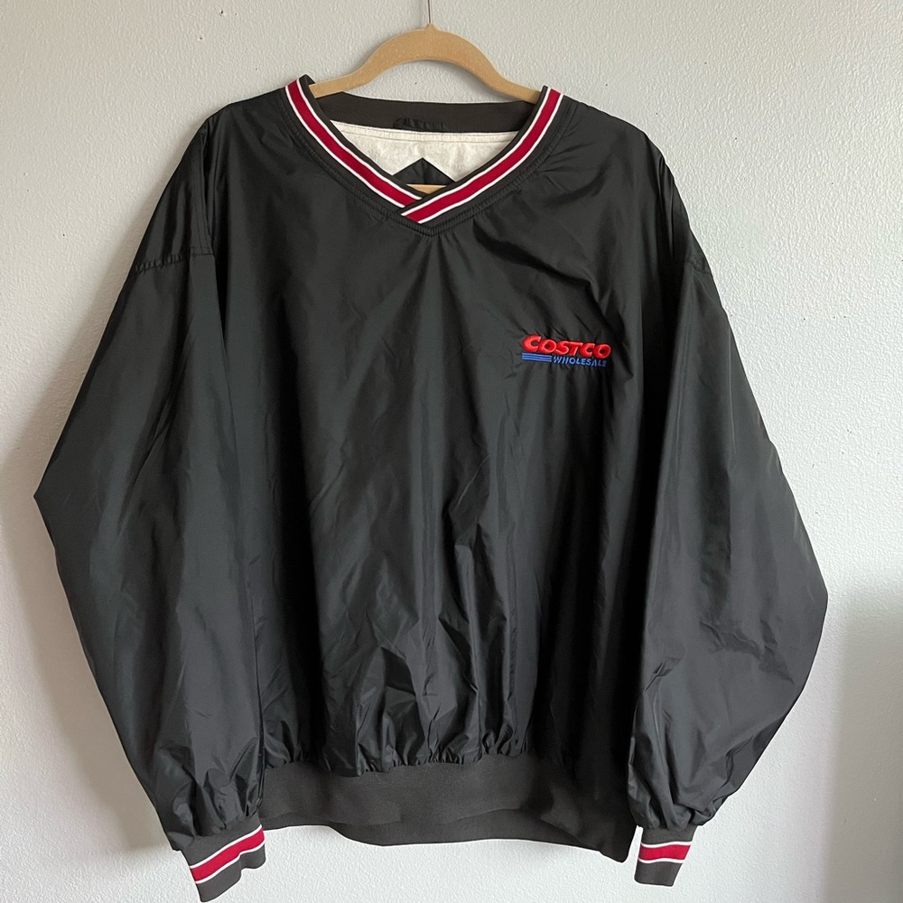 Vintage Costco Men’s Extra Large Black And Red Pullover Windbreaker